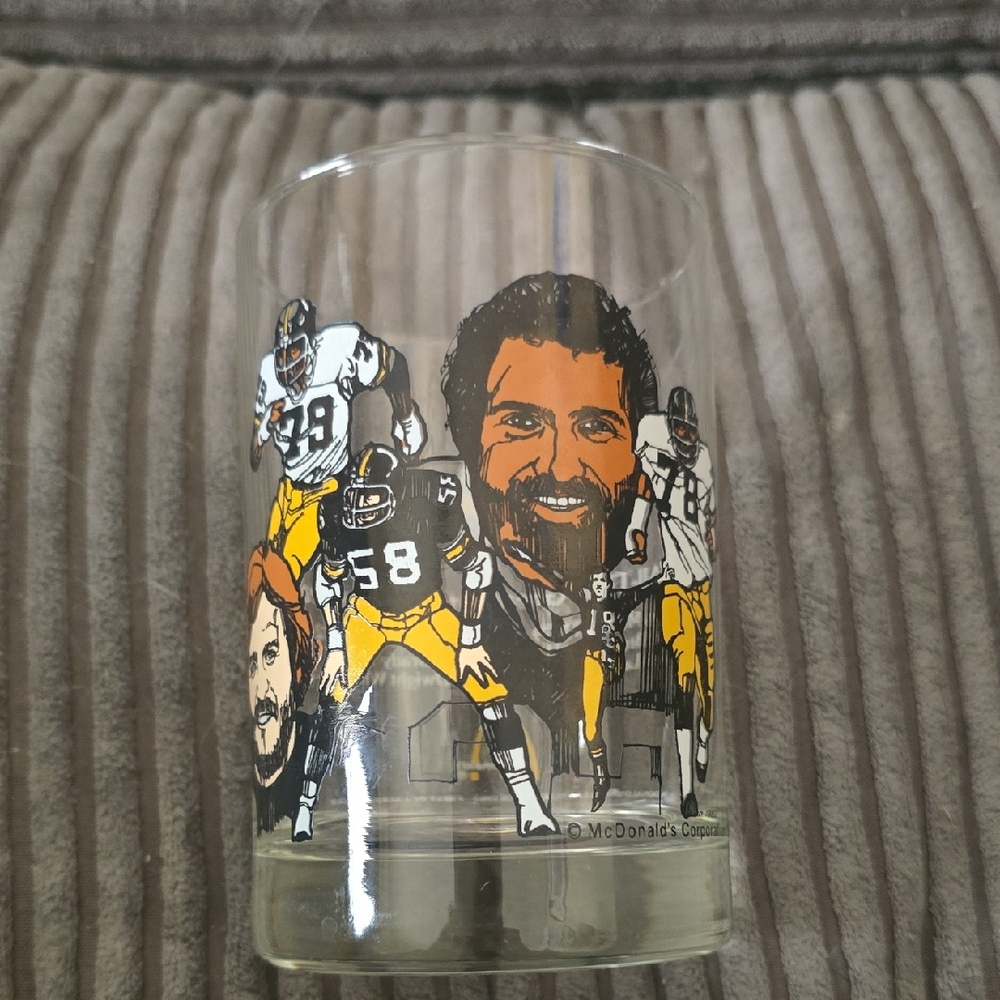 McDonald's Glass with Yellow and Black Football Design
